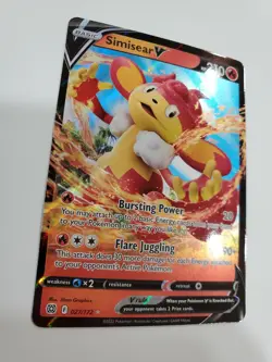 Pokemon TCG Simisear V Sword & Shield: Brilliant Stars 027/172 Holo Ultra Rare - Image 3