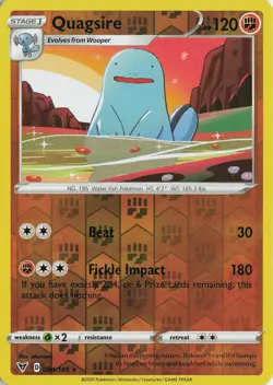 Quagsire Reverse Holo Rare - SWSH04: Vivid Voltage #084/185 Pokemon TCG - Image 1
