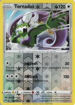 Tornadus Reverse Holo Holo Rare - SWSH04: Vivid Voltage #142/185 Pokemon TCG - Image 1