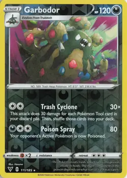 Garbodor Reverse Holo Rare - SWSH04: Vivid Voltage #111/185 Pokemon TCG - Image 1