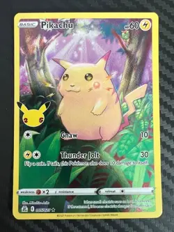 Pokemon TCG Pikachu 005/025 Holo 25th Anniversary Celebrations Holo NM - Image 1
