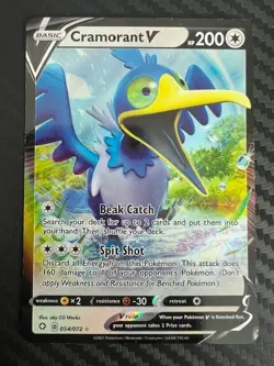 Pokemon TCG Cramorant V Shining Fates 054/072 Holo Ultra Rare NM - Image 1