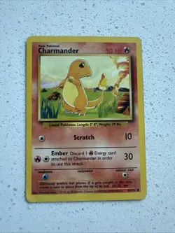 Pokemon Charmander Shadowless Base Set Card # 46/102 WOTC TCG 1999 Nm LP - Image 1