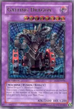 Yugioh! MP Gatling Dragon - FET-EN035 - Ultimate Rare - 1st Edition Moderately P - Image 1