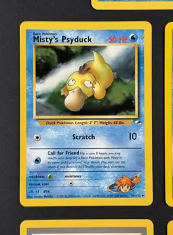 Vintage 5-Card Pokemon TCG Gym Heroes / Challenge WoTC Psyduck Misty Sabrina LOT - Image 4
