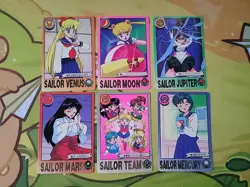 Bandai 1999 Sailor Moon Trading Cards - Set of 6 Sailor Scouts - Image 1