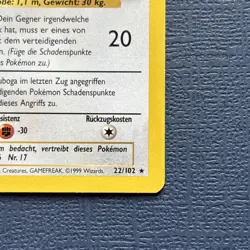 1st Edition Pidgeotto (Tauboga) 22/102 - MP Rare - German Base Set Pokemon Card - Image 4