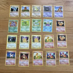 Pokemon TCG Base Set Shadowless Lot of 20 Cards MP-HP - Image 1