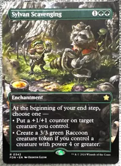 MTG Sylvan Scavenging 342 Borderless Foundations Magic The Gathering Card - Image 1