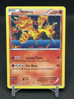 Pokemon TCG Moltres BW Next Destinies 14/99 Cosmos Holo Rare Promo Card EX - Image 1