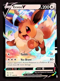 HOLO Eevee V 108/159 NM - Crown Zenith Pokemon Card - Image 1