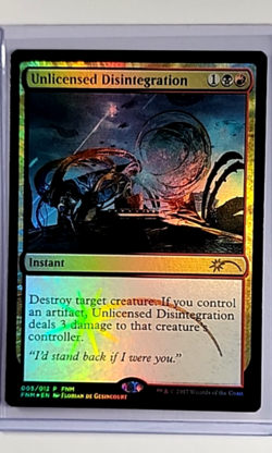 2017 MTG Magic The Gathering FNM Promo Foil #5 Unlicensed Disintegration - Image 1