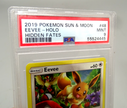 2019 Pokemon Sun Moon Hidden Fates Eevee #48 Reverse Holo PSA 9 MINT - Image 3