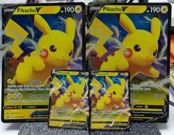 Pokemon Pikachu V SWSH061 Jumbo & Regular Sword & Shield Black Promo - Image 1