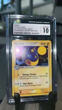 (TOP POP 11) Pokemon CGC 10 Gem Mint EX Unseen Forces ERROR Holo Lanturn 40/115 - Image 3