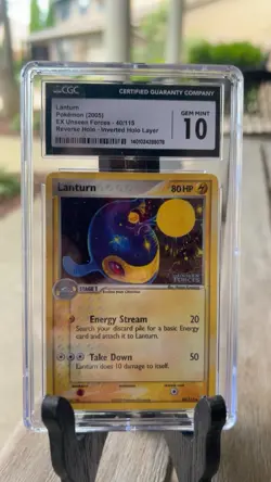 (TOP POP 11) Pokemon CGC 10 Gem Mint EX Unseen Forces ERROR Holo Lanturn 40/115 - Image 4