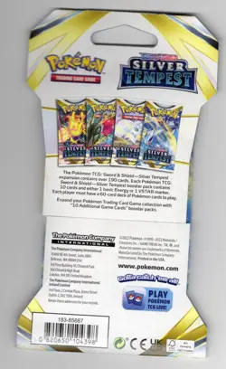 POKEMON TCG SWORD & SHIELD SILVER TEMPEST HANGER PACK FACTORY SEALED BOOSTER PAC - Image 2