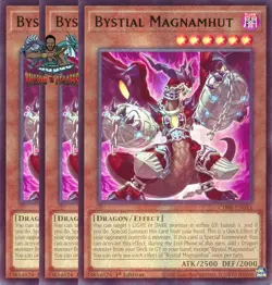 Yugioh! 3x Bystial Magnamhut CH01-EN011 Ultra Rare 1st Ed NM - Image 1