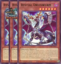 Yugioh! 3x Bystial Druiswurm CH01-EN013 Ultra Rare 1st Ed NM - Image 1