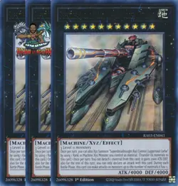 Yugioh! 3x Superdreadnought Rail Cannon Juggernaut Liebe RA03-EN041 Ultra Rare - Image 1
