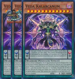 Yugioh! 3x Veda Kalarcanum AGOV-EN005 Super Rare 1st Ed NM - Image 1