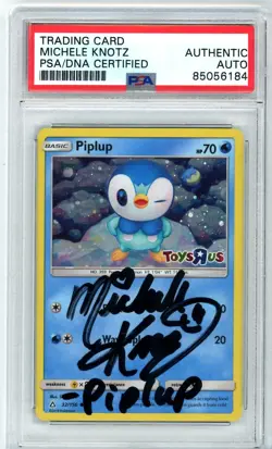 PSA Signed Michele Knotz Pokemon Piplup Holo Foil Toys R Us Promo Card 32/156 - Image 1