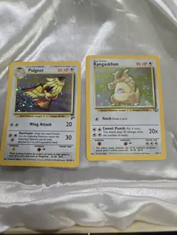 Pokemon Lot Of 2 Cards ,basic Holograms, Pidgeot And Kangaskhan, - Image 1