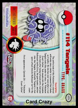 Tangela #114 - Topps Chrome Series 2 Pokemon Card Played - Image 2