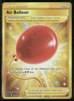 2020 Pokemon TCG Air Balloon Sword & Shield Holo Card 213/202 Gold Secret Rare - Image 1