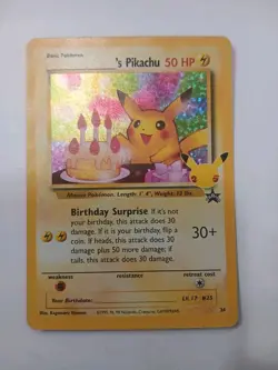 Pokemon TCG Birthday Pikachu Trading Card #24 Celebrations Classic Collection - Image 1