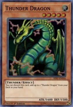 [SUPER RARE] YuGiOh - Thunder Dragon - NM/M - HISU-EN046 - 1st Ed - Image 1