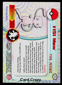 Mew #151 - Topps Chrome Series 2 Pokemon Card Played - Image 2