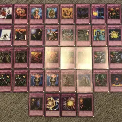 Vintage Yu-gi-oh! Lot Of 32 Trap Cards 1996 1St Edition Cards Konami - Image 1