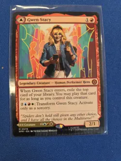 MTG Spiderman Gwen Stacy Ghost Spider Mythic Rare #0078 Crimped Misprint - Image 1