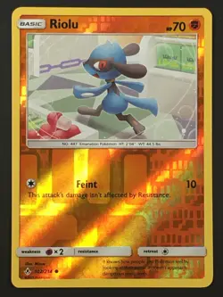 Pokemon TCG Riolu 102/214 Common Reverse Holo SM Unbroken Bonds NM - Image 1