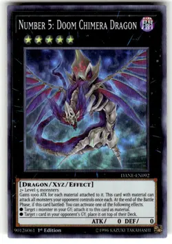 Yu-Gi-Oh! Number 5: Doom Chimera Dragon DANE-EN092 Super Rare 1st Edition NM - Image 1