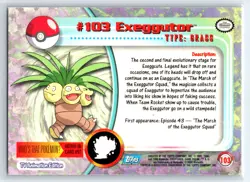 2000 Topps Pokemon TV Animation Edition Series 2 #103 Exeggutor - Image 2