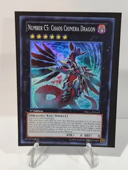 DRLG-EN043 NUMBER C5: CHAOS CHIMERA DRAGON SUPER RARE 1ST EDITION YuGiOh CARD - Image 1