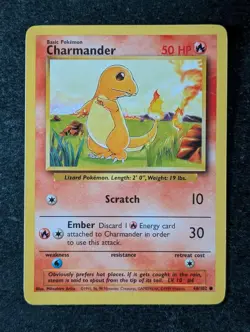 1999 Pokemon CHARMANDER #46/102 Base Set Unlimited Common Fire English - Image 1