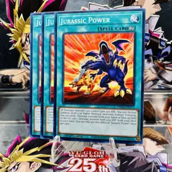 3x Yugioh Playset Jurassic Power MP24-EN373 Common 1st Ed Near Mint - Image 1