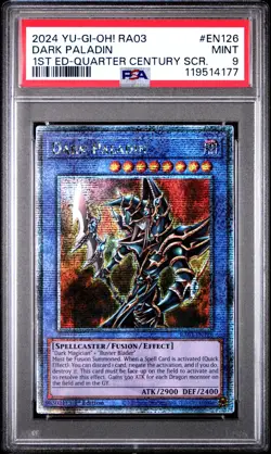 YU-GI-OH! RA03-QUARTER CENTURY BONANZA EN126 DARK PALADIN EDITION QCR PSA 9 - Image 1