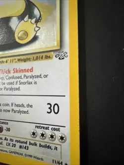 Pokemon TCG Snorlax Holo Rare Unlimited Card 11/64 Jungle Set 1999 WOTC Vintage - Image 3