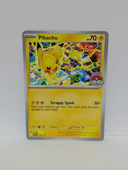 Pokemon Pikachu 2025 Worlds Celebratory Promo Card Black Star Promo NM - Image 1