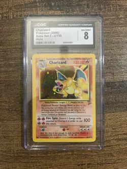 CGC 8 Charizard 2000 Base Set 2 4/130 Holo Pokemon Card - Image 1