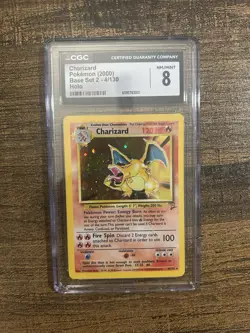 CGC 8 Charizard 2000 Base Set 2 4/130 Holo Pokemon Card - Image 2