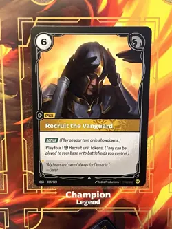 Recruit The Vanguard Riftbound Origins TCG Card NM Proving Grounds Exclusive - Image 1