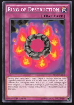 Yu-Gi-Oh Millennium Pack #MIL1-EN023 Ring of Destruction 1st Edition Common MP - Image 1
