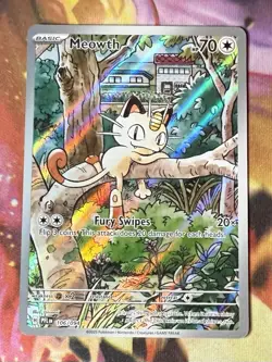 Meowth 106/094 Phantasmal Flames Illustration Rare IR NM EN Pokemon Card TCG - Image 1