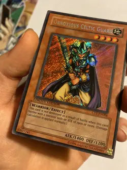 Yugioh Obnoxious Celtic Guard Secret Rare CT1-EN006 LP Holo Bleed - Image 3