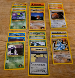 X 22 Pokemon Gym Challenge Cards W/Misty's Psyduck, Giovanni's Machop &Meowth - Image 1